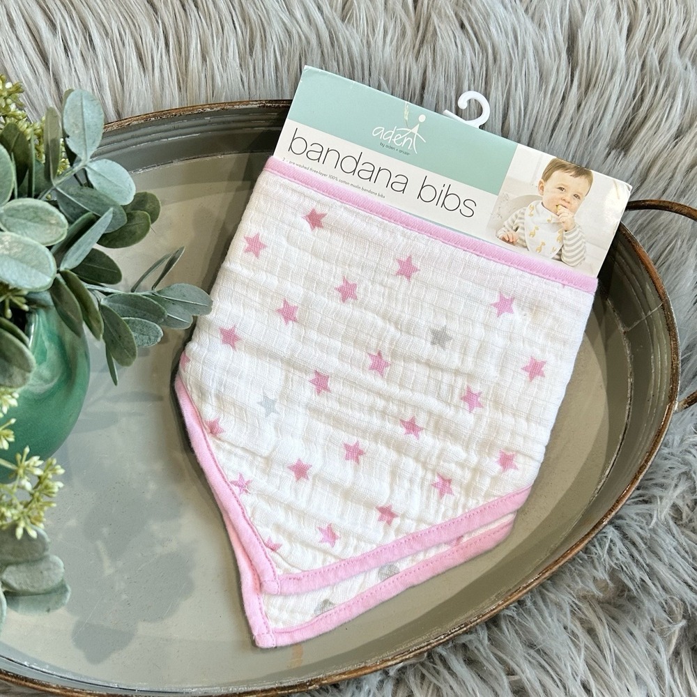 Aden & Anais Banana Bibs 2 Muslin 100% Cotton bib
